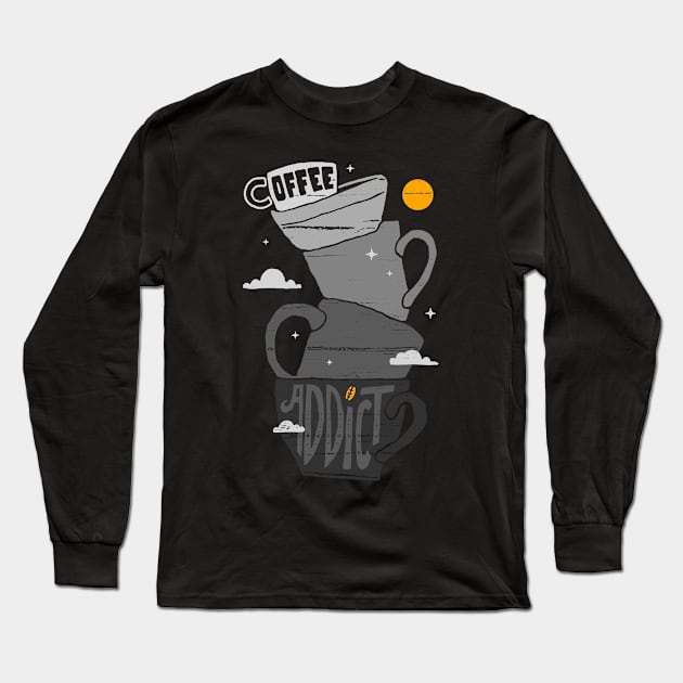 Coffee Addict Long Sleeve T-Shirt by quilimo